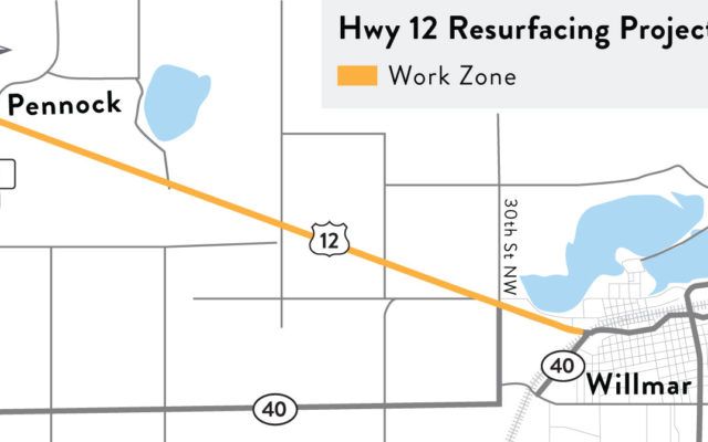 US 12 resurfacing project in Willmar begins July 19