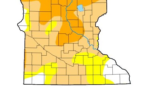 Recent rainfalls improves SW MN drought conditions by a full category
