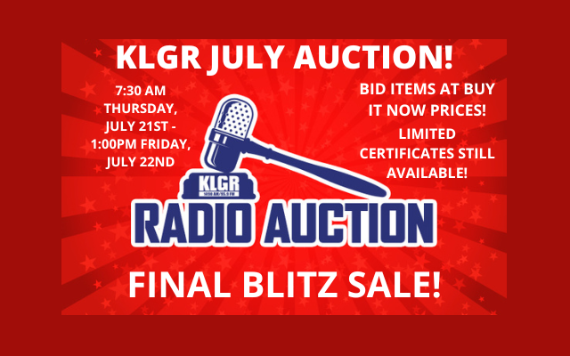 KLGR July Auction FINAL BLITZ SALE