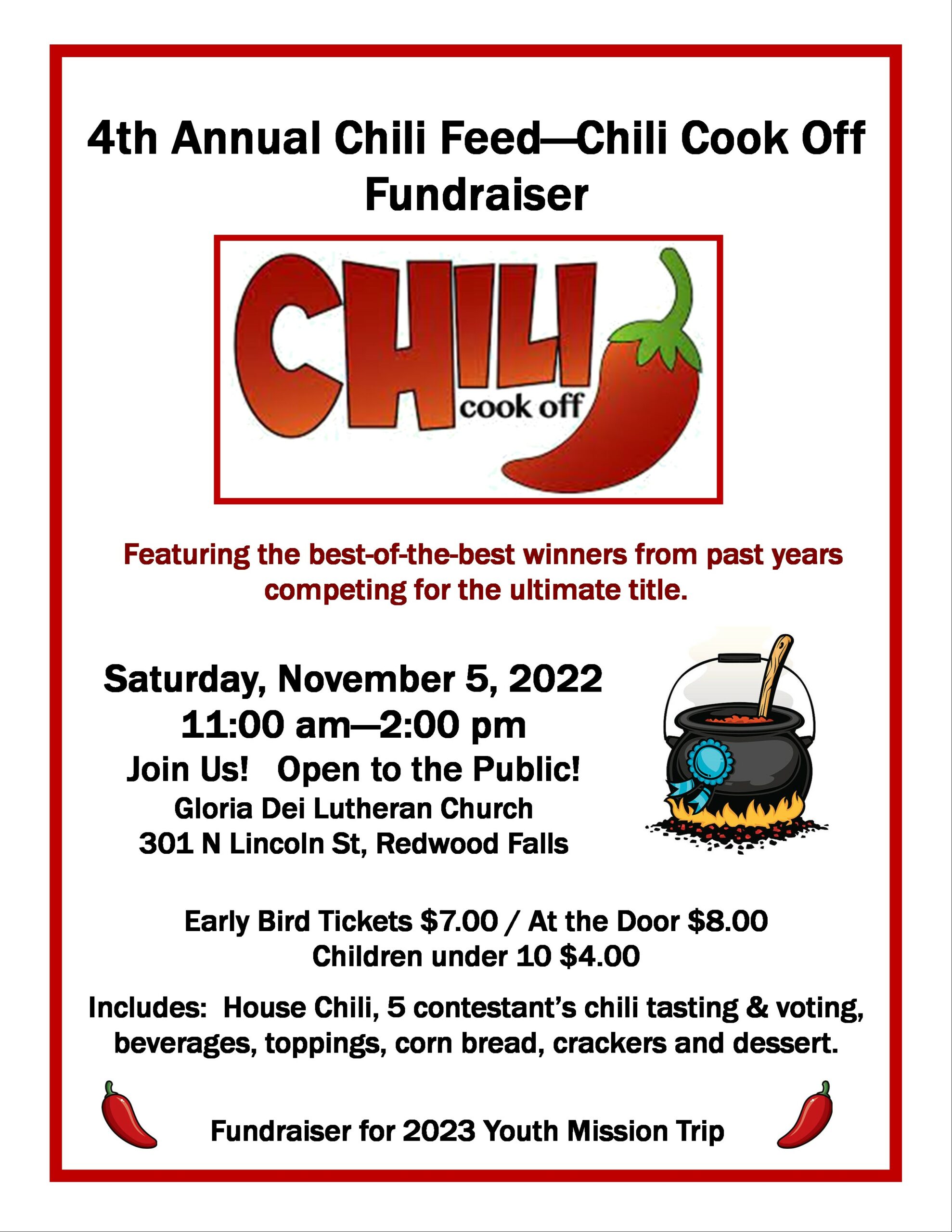 <h1 class="tribe-events-single-event-title">4th Annual Chili Feed – Chili Cook Off Fundraiser</h1>