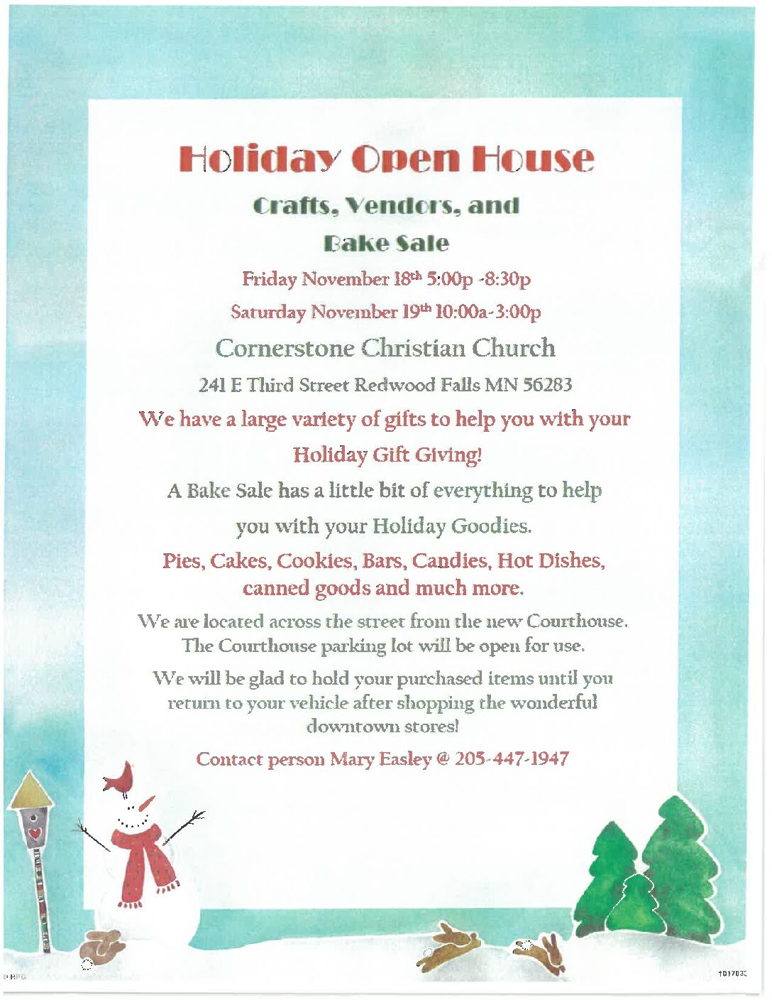 <h1 class="tribe-events-single-event-title">Holiday Open House Cornerstone Christian Church</h1>