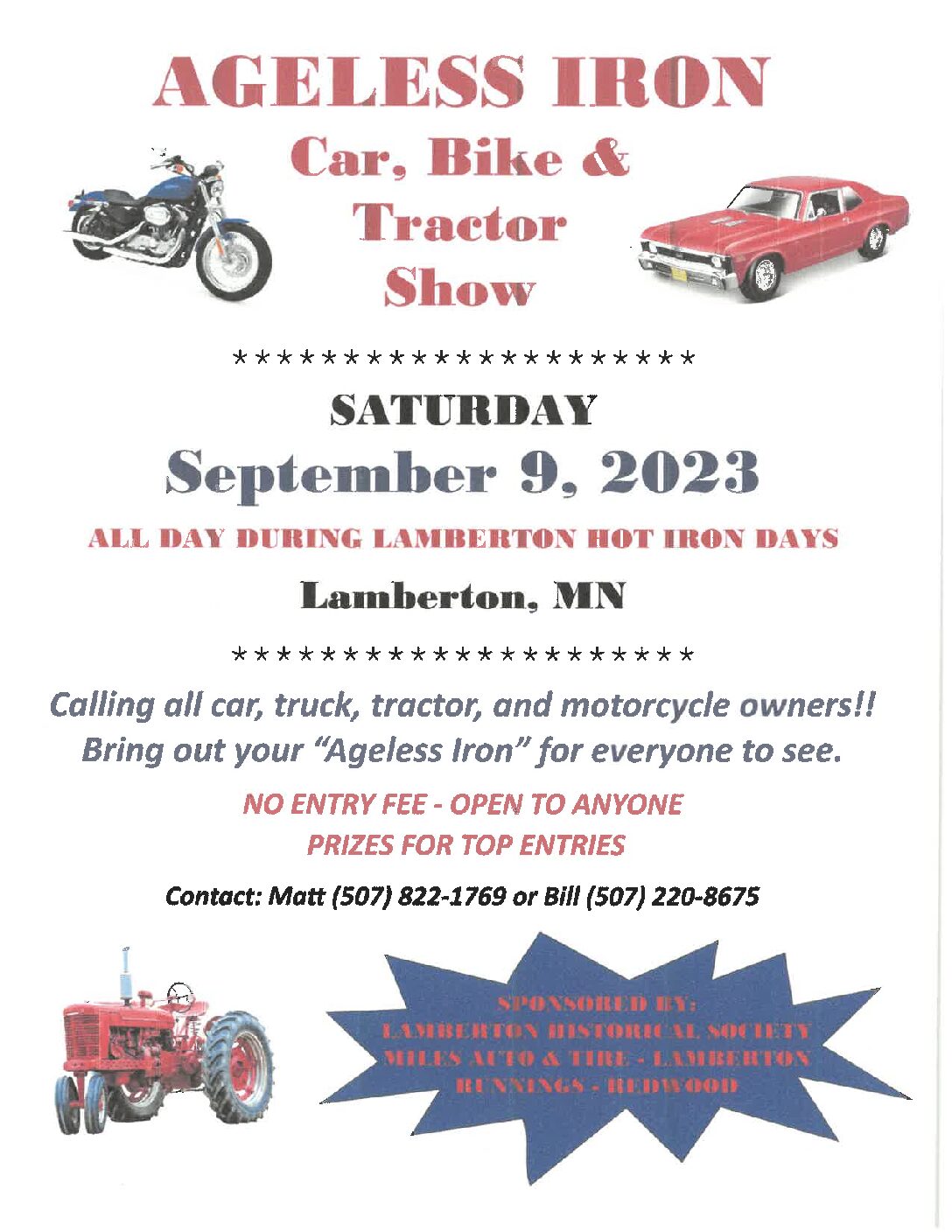 <h1 class="tribe-events-single-event-title">Ageless Iron Car, Bike & Tractor Show</h1>