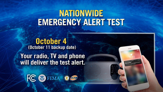 Nationwide emergency alert tests set for Wednesday, Oct. 4