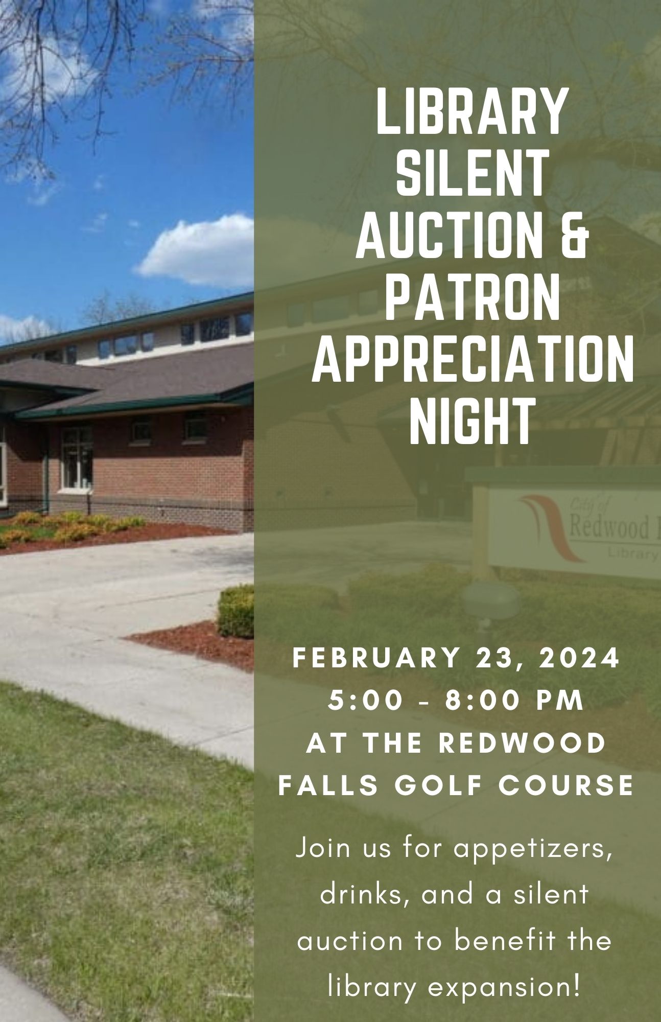 <h1 class="tribe-events-single-event-title">Redwood Falls Library Silent Auction & Patron Appreciation</h1>